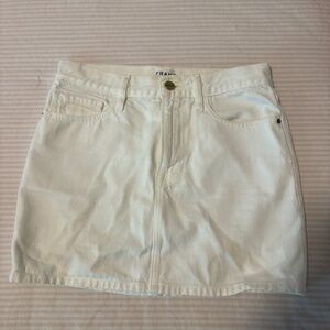 Frame White Denim Skirt
